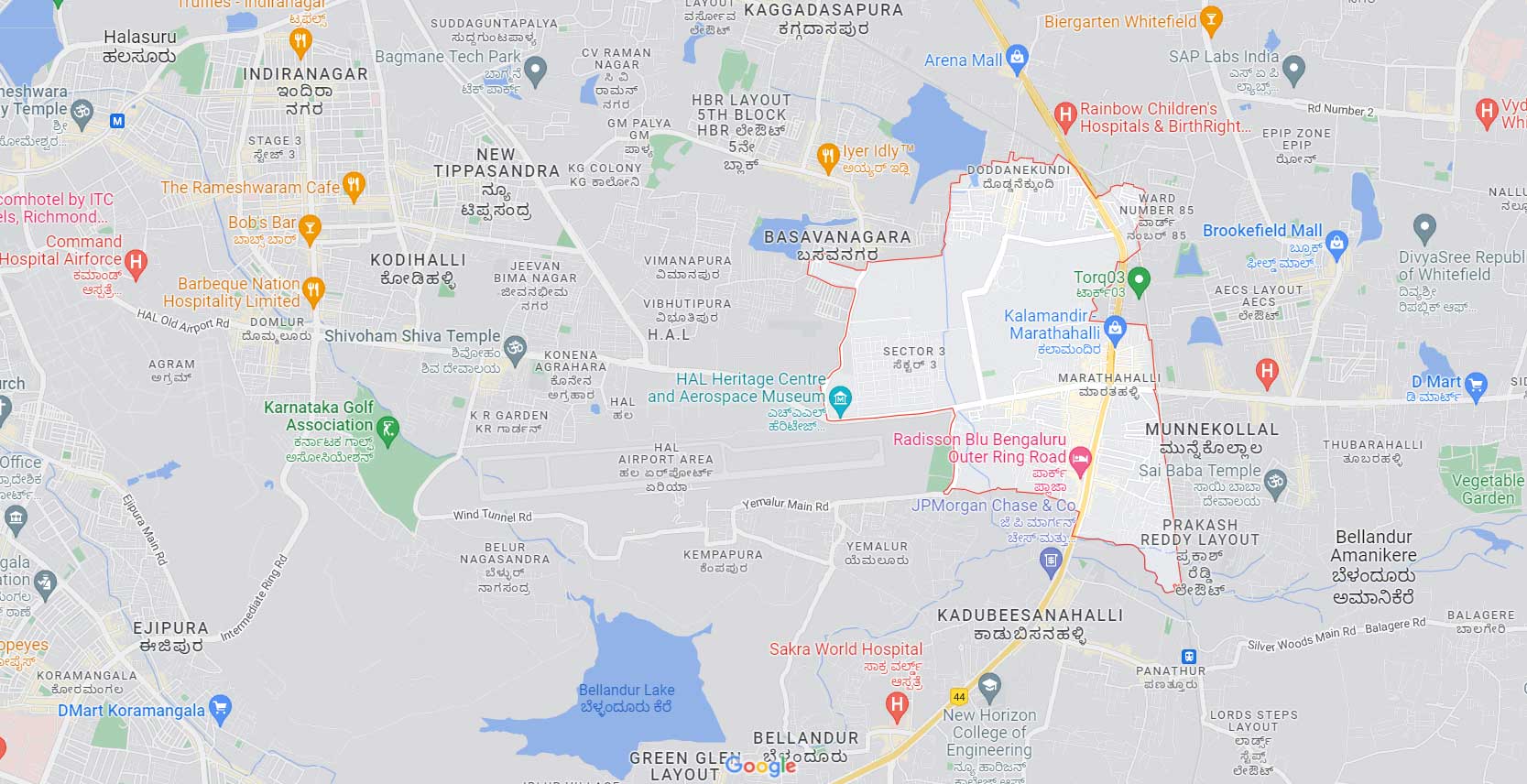 Century Apartments Marathahalli Location Map